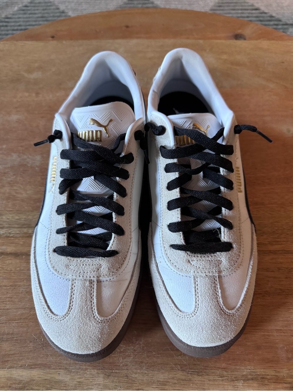 Puma Men’s White, Black & Gold Low-Top Sneakers
